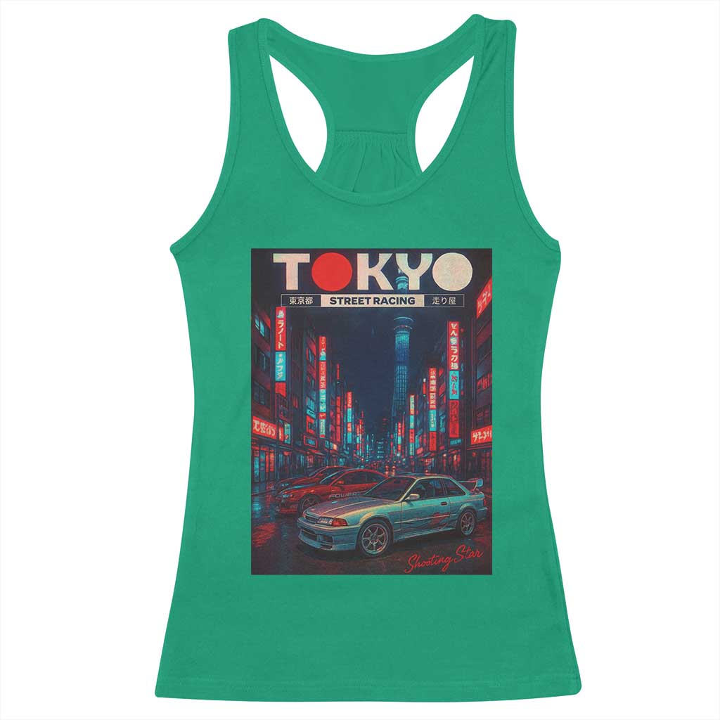 Distress JDM Tokyo Japan Drift Race Car Racerback Tank Top Retro Vintage Japanese Graphic - Wonder Print Shop