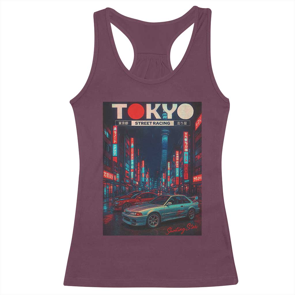 Distress JDM Tokyo Japan Drift Race Car Racerback Tank Top Retro Vintage Japanese Graphic - Wonder Print Shop