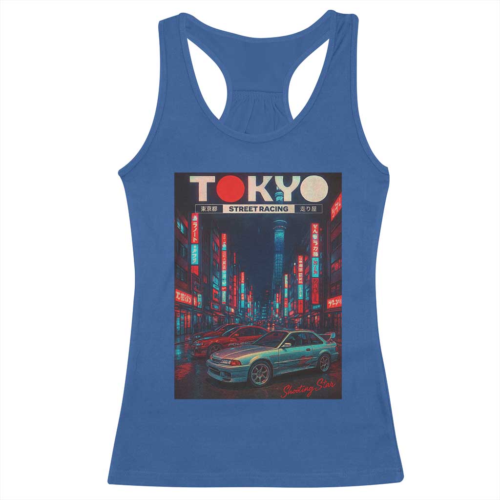Distress JDM Tokyo Japan Drift Race Car Racerback Tank Top Retro Vintage Japanese Graphic - Wonder Print Shop