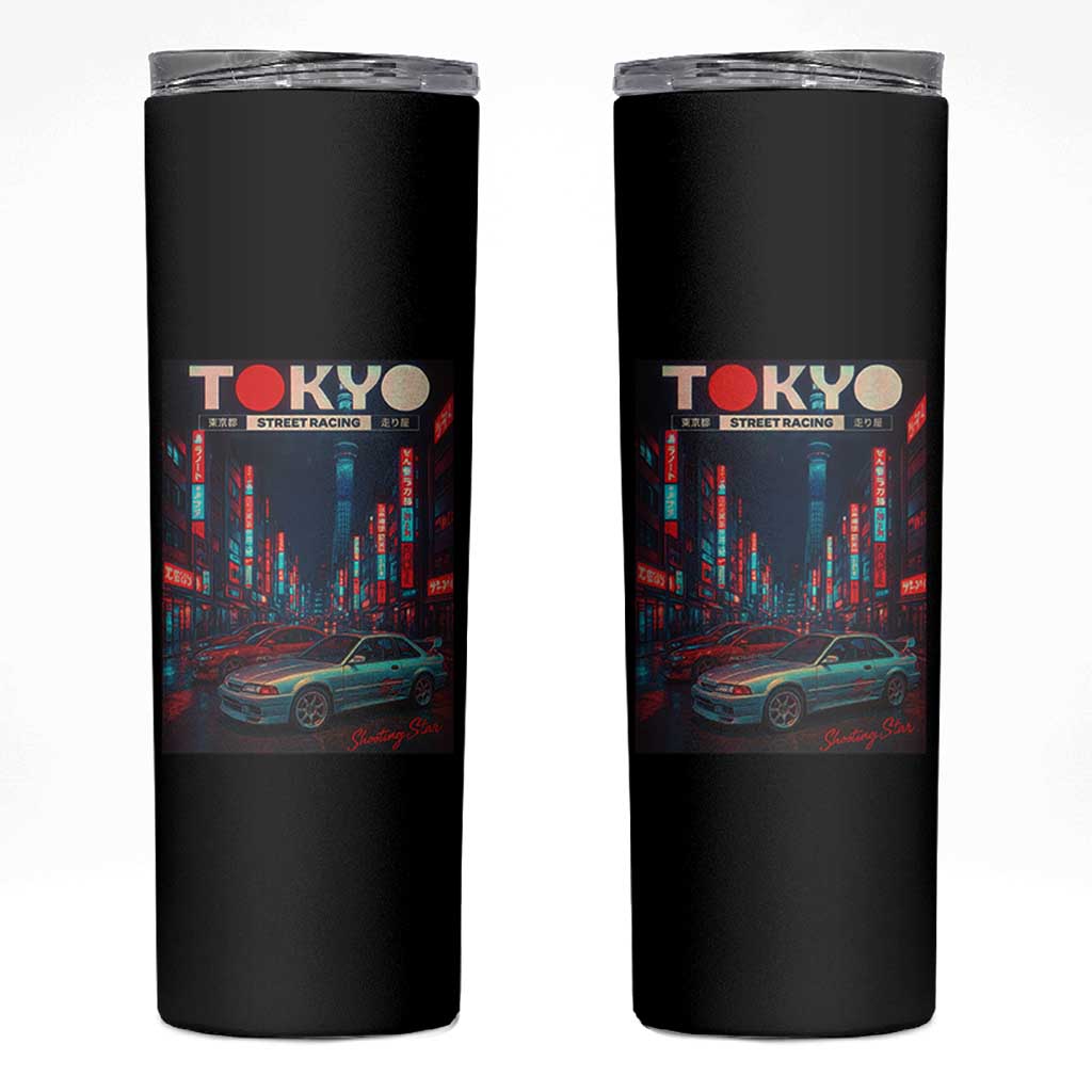 Distress JDM Tokyo Japan Drift Race Car Skinny Tumbler Retro Vintage Japanese Graphic - Wonder Print Shop