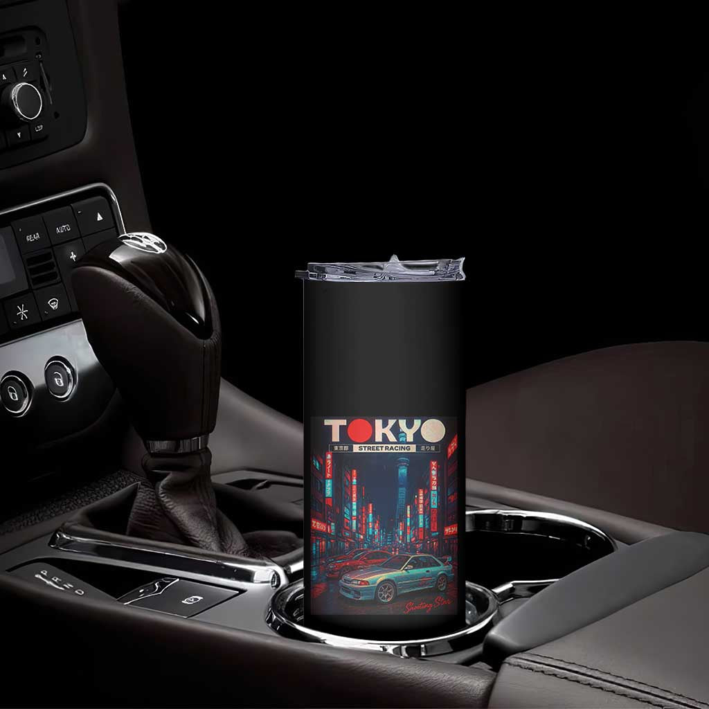 Distress JDM Tokyo Japan Drift Race Car Skinny Tumbler Retro Vintage Japanese Graphic - Wonder Print Shop