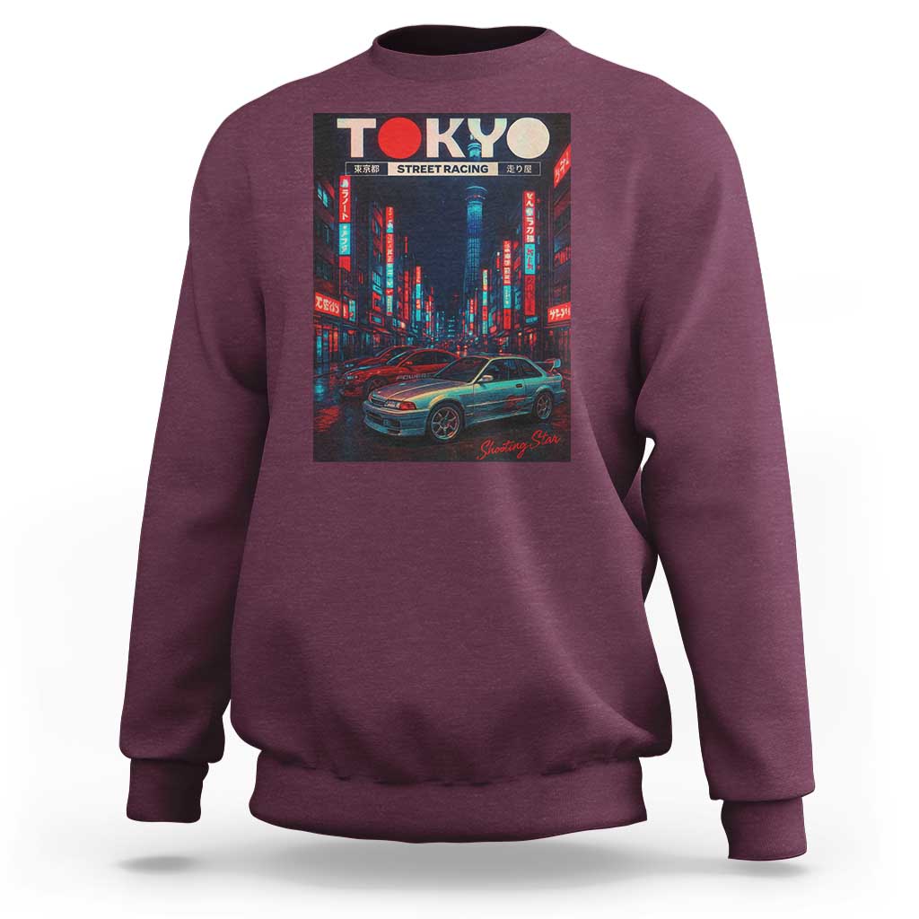 Distress JDM Tokyo Japan Drift Race Car Sweatshirt Retro Vintage Japanese Graphic - Wonder Print Shop