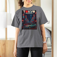 Distress JDM Tokyo Japan Drift Race Car T Shirt For Women Retro Vintage Japanese Graphic - Wonder Print Shop