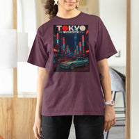 Distress JDM Tokyo Japan Drift Race Car T Shirt For Women Retro Vintage Japanese Graphic - Wonder Print Shop