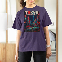 Distress JDM Tokyo Japan Drift Race Car T Shirt For Women Retro Vintage Japanese Graphic - Wonder Print Shop
