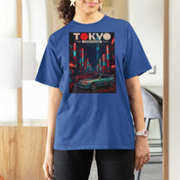 Distress JDM Tokyo Japan Drift Race Car T Shirt For Women Retro Vintage Japanese Graphic - Wonder Print Shop