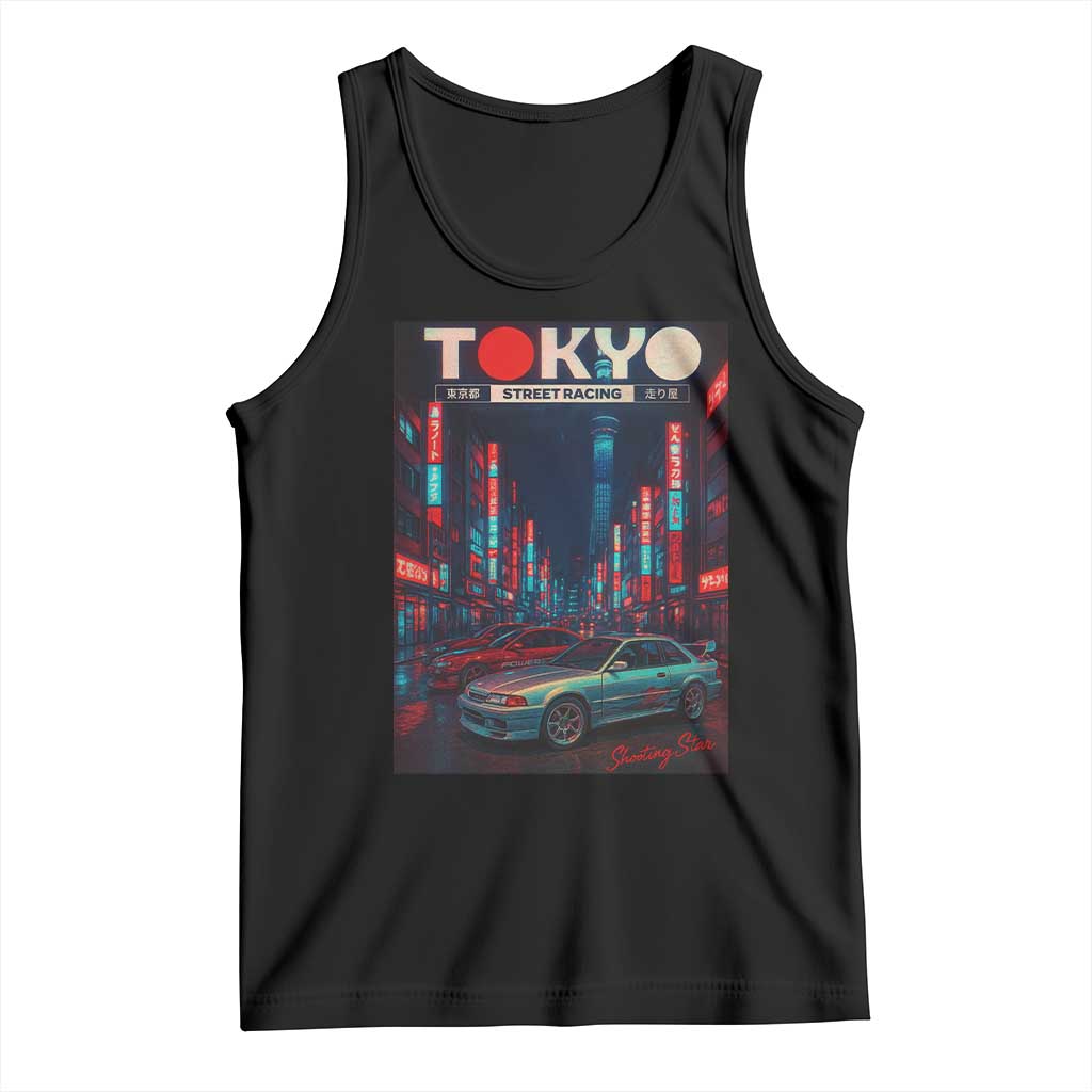 Distress JDM Tokyo Japan Drift Race Car Tank Top Retro Vintage Japanese Graphic - Wonder Print Shop