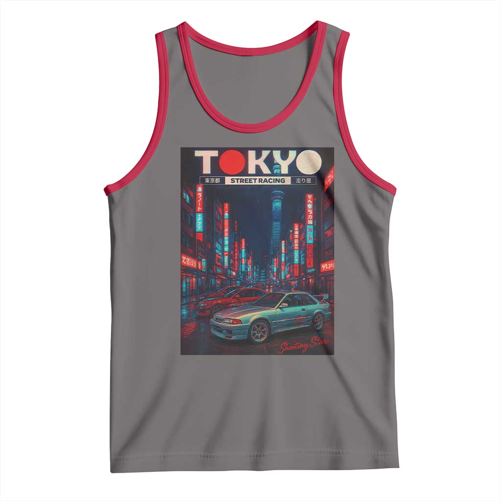 Distress JDM Tokyo Japan Drift Race Car Tank Top Retro Vintage Japanese Graphic - Wonder Print Shop