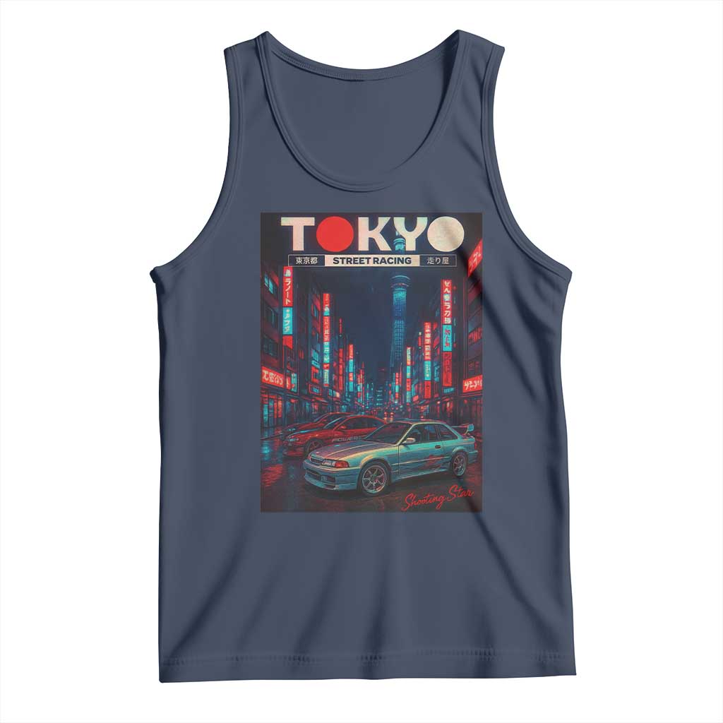 Distress JDM Tokyo Japan Drift Race Car Tank Top Retro Vintage Japanese Graphic - Wonder Print Shop