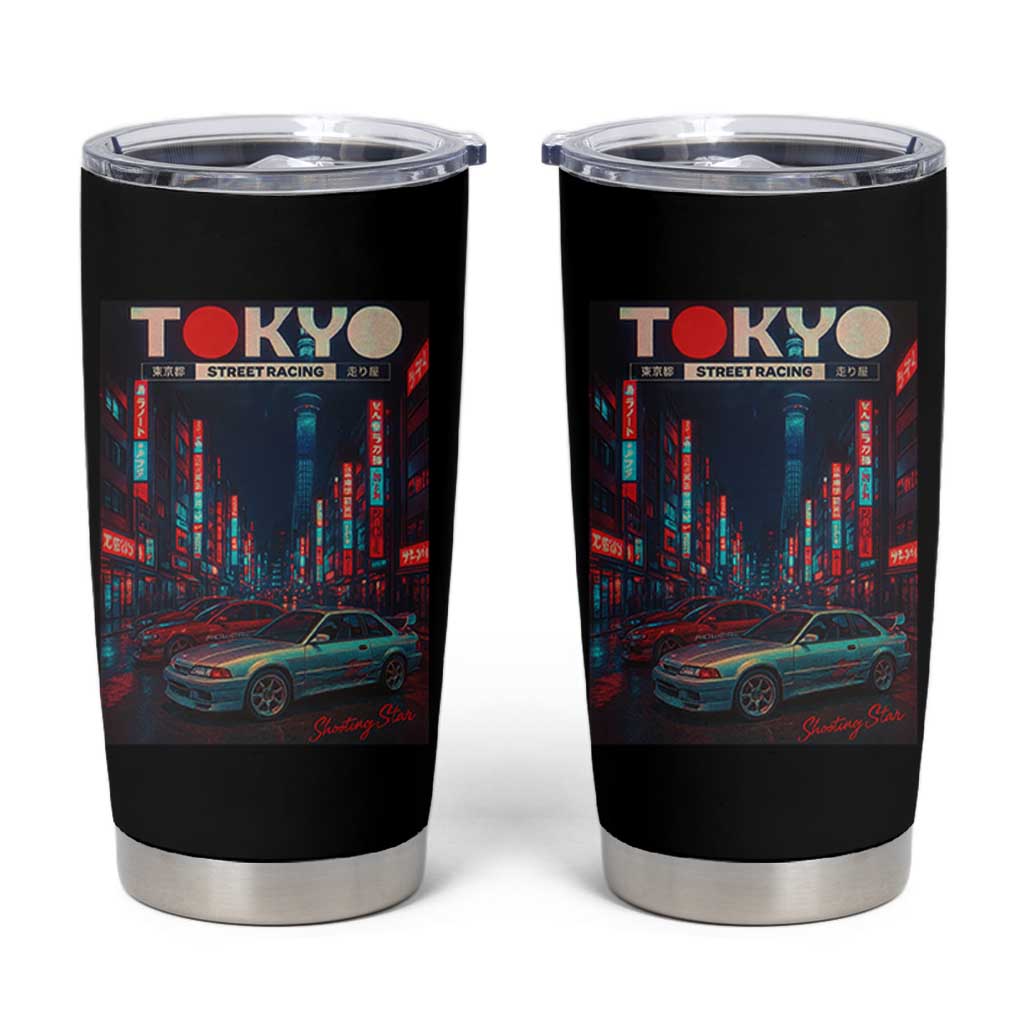 Distress JDM Tokyo Japan Drift Race Car Tumbler Cup Retro Vintage Japanese Graphic - Wonder Print Shop