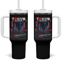 Distress JDM Tokyo Japan Drift Race Car Tumbler With Handle Retro Vintage Japanese Graphic - Wonder Print Shop