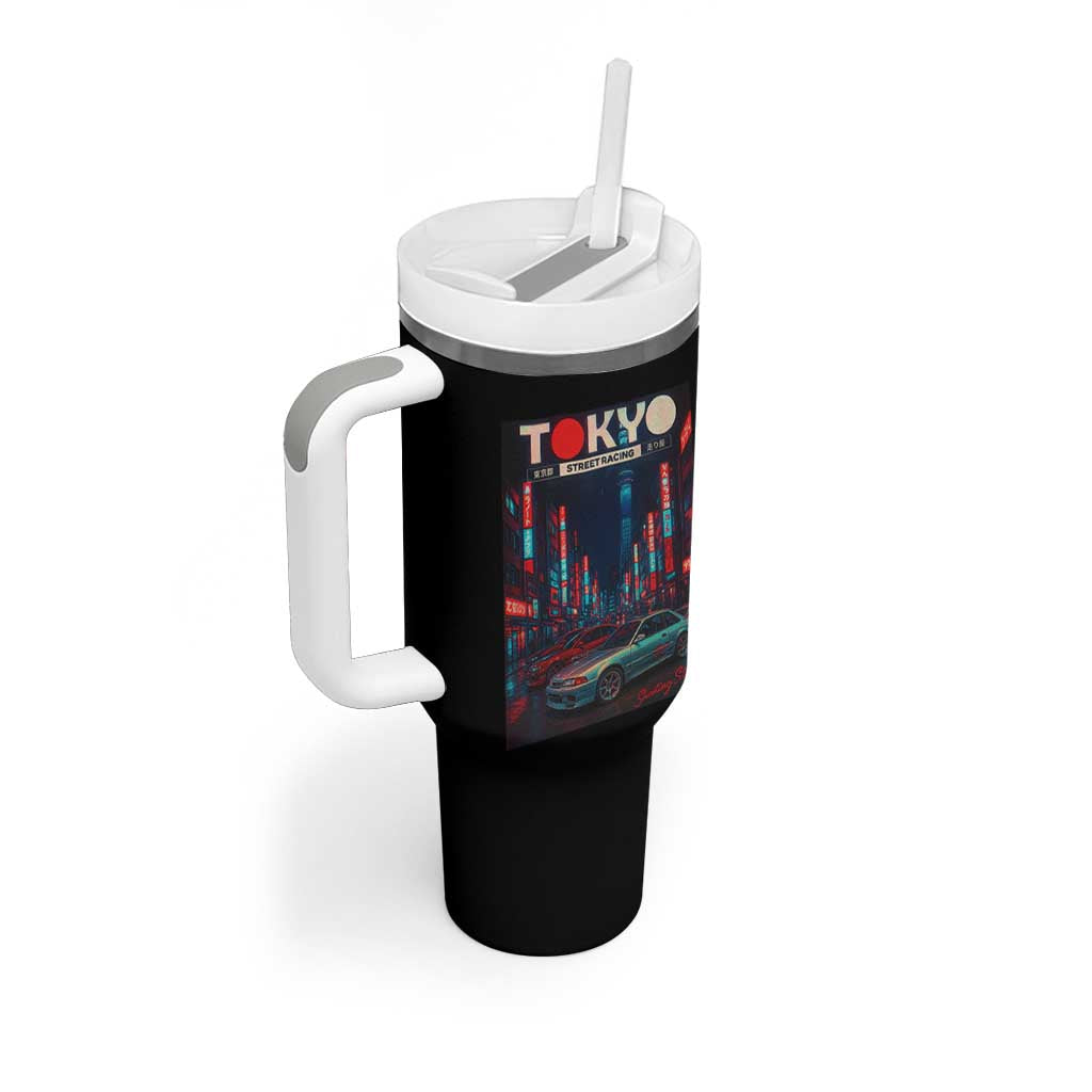 Distress JDM Tokyo Japan Drift Race Car Tumbler With Handle Retro Vintage Japanese Graphic - Wonder Print Shop