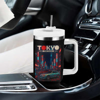 Distress JDM Tokyo Japan Drift Race Car Tumbler With Handle Retro Vintage Japanese Graphic - Wonder Print Shop