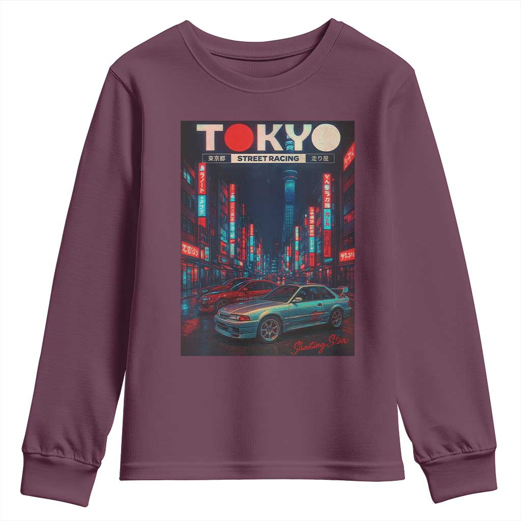 Distress JDM Tokyo Japan Drift Race Car Youth Sweatshirt Retro Vintage Japanese Graphic - Wonder Print Shop
