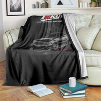 Retro JDM Drift Car Throw Blanket Japanese Tokyo Japan Drifting Race Car - Wonder Print Shop