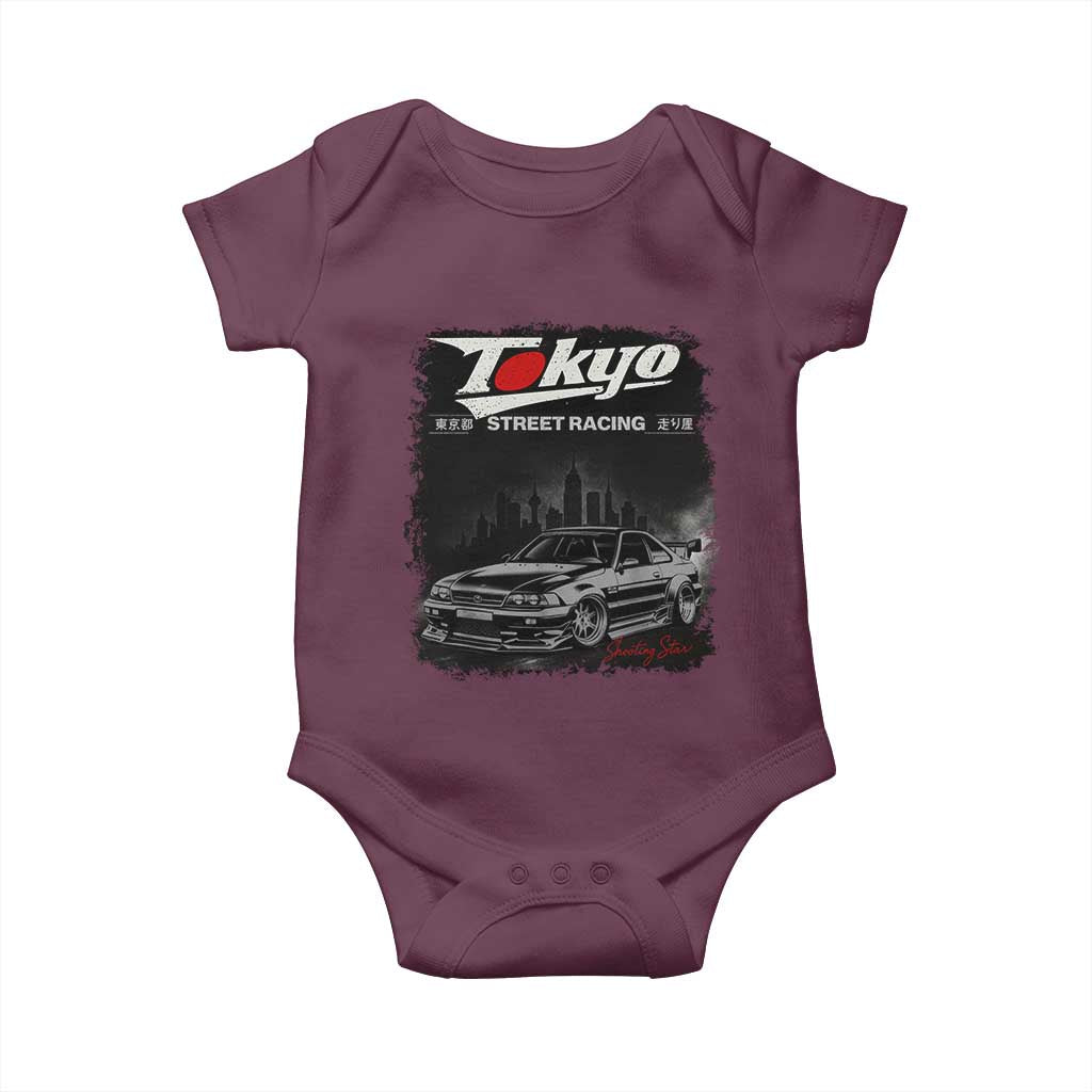 Retro JDM Drift Car Baby Onesie Japanese Tokyo Japan Drifting Race Car - Wonder Print Shop
