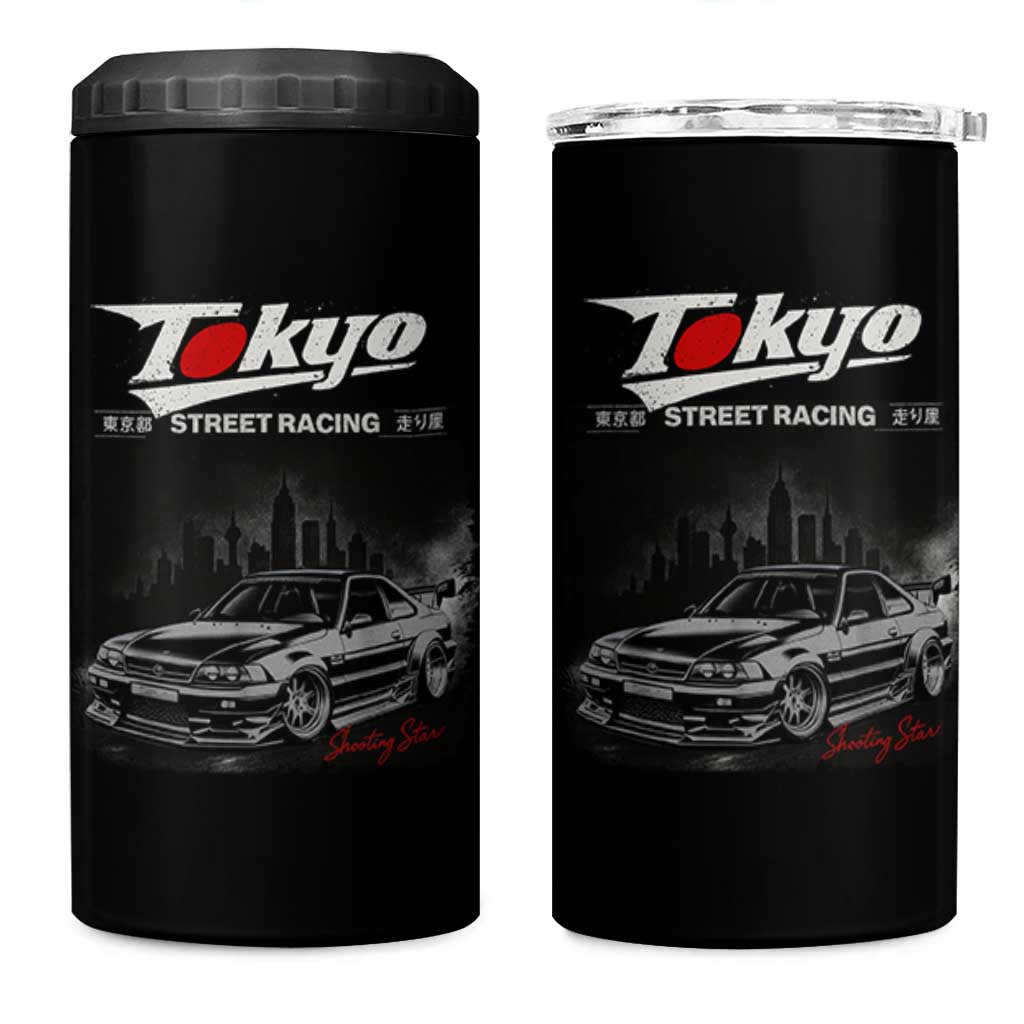 Retro JDM Drift Car 4 in 1 Can Cooler Tumbler Japanese Tokyo Japan Drifting Race Car - Wonder Print Shop