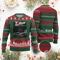 Retro JDM Drift Car Ugly Christmas Sweater Japanese Tokyo Japan Drifting Race Car - Wonder Print Shop