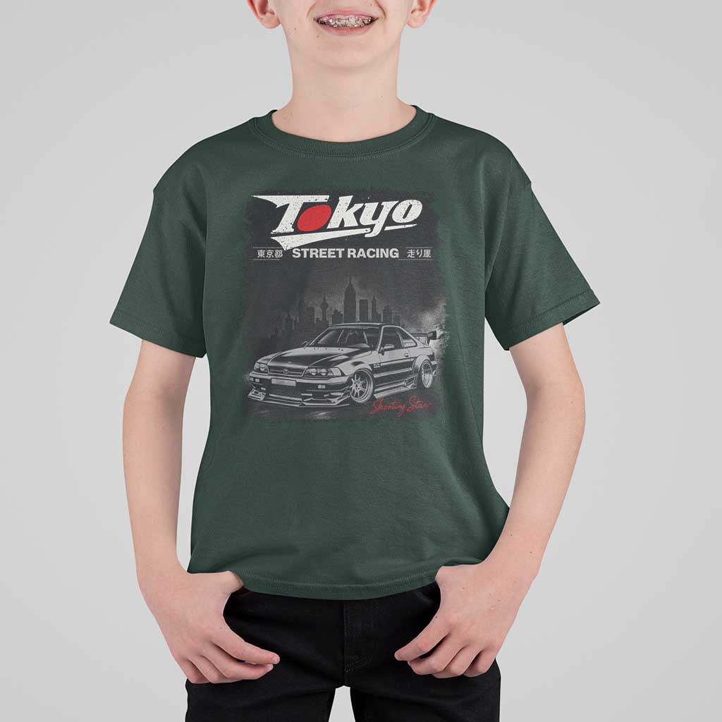 Retro JDM Drift Car T Shirt For Kid Japanese Tokyo Japan Drifting Race Car - Wonder Print Shop