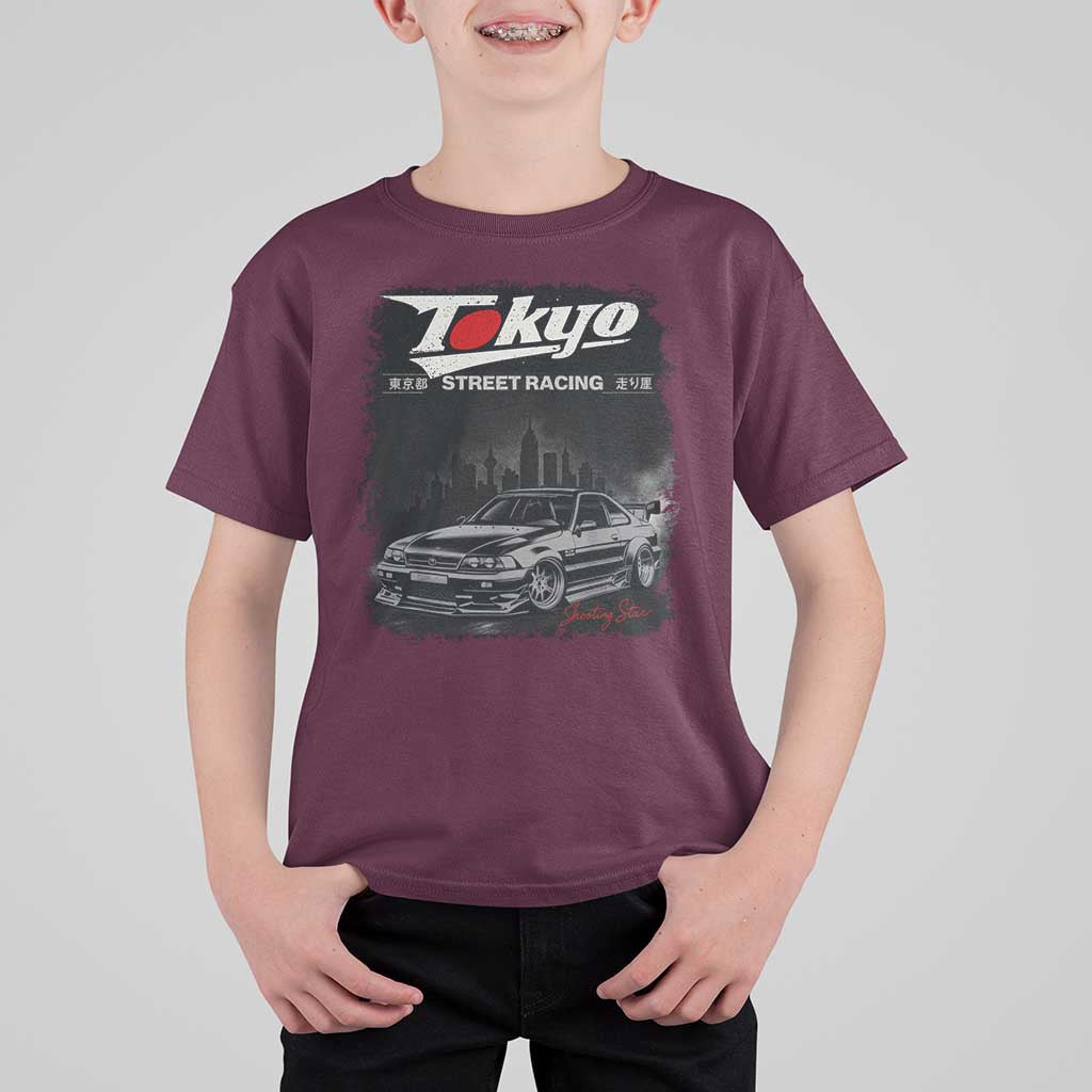 Retro JDM Drift Car T Shirt For Kid Japanese Tokyo Japan Drifting Race Car - Wonder Print Shop