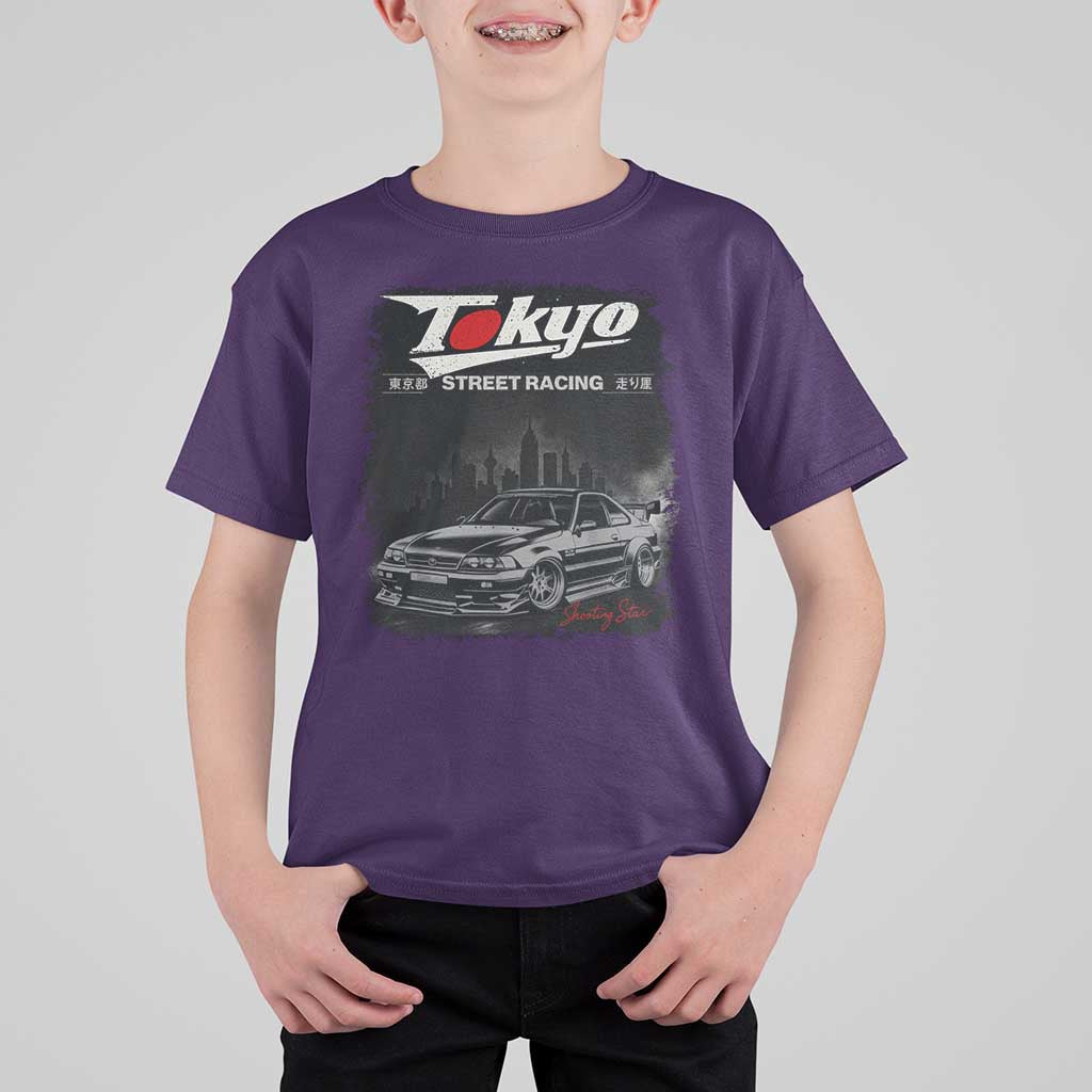 Retro JDM Drift Car T Shirt For Kid Japanese Tokyo Japan Drifting Race Car - Wonder Print Shop