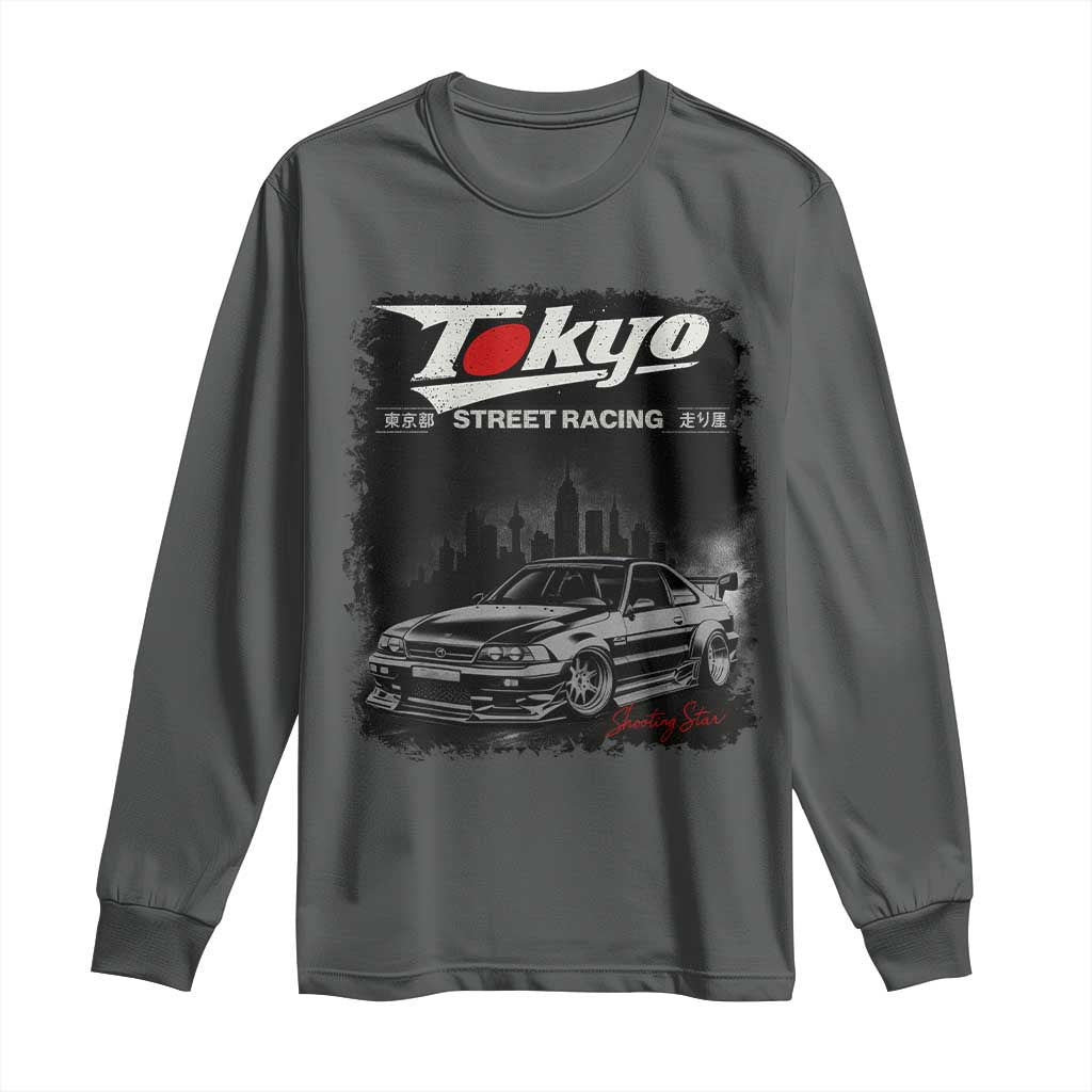Retro JDM Drift Car Long Sleeve Shirt Japanese Tokyo Japan Drifting Race Car - Wonder Print Shop