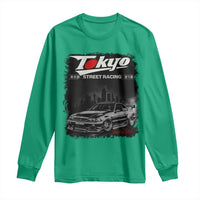 Retro JDM Drift Car Long Sleeve Shirt Japanese Tokyo Japan Drifting Race Car - Wonder Print Shop