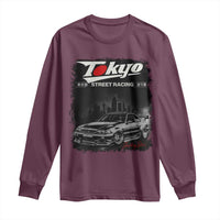 Retro JDM Drift Car Long Sleeve Shirt Japanese Tokyo Japan Drifting Race Car - Wonder Print Shop