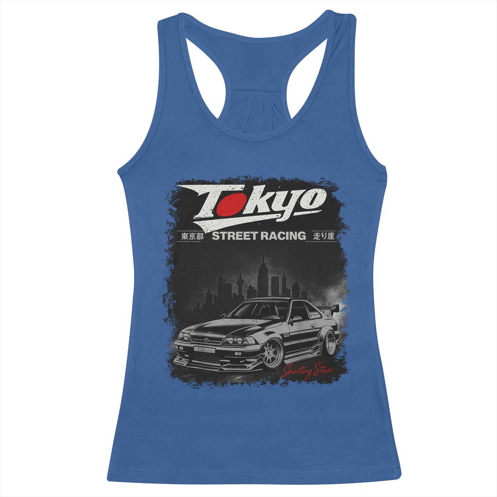 Retro JDM Drift Car Racerback Tank Top Japanese Tokyo Japan Drifting Race Car - Wonder Print Shop