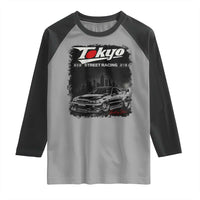 Retro JDM Drift Car Raglan Shirt Japanese Tokyo Japan Drifting Race Car - Wonder Print Shop