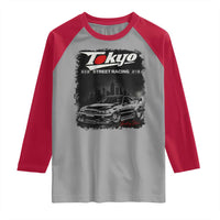 Retro JDM Drift Car Raglan Shirt Japanese Tokyo Japan Drifting Race Car - Wonder Print Shop