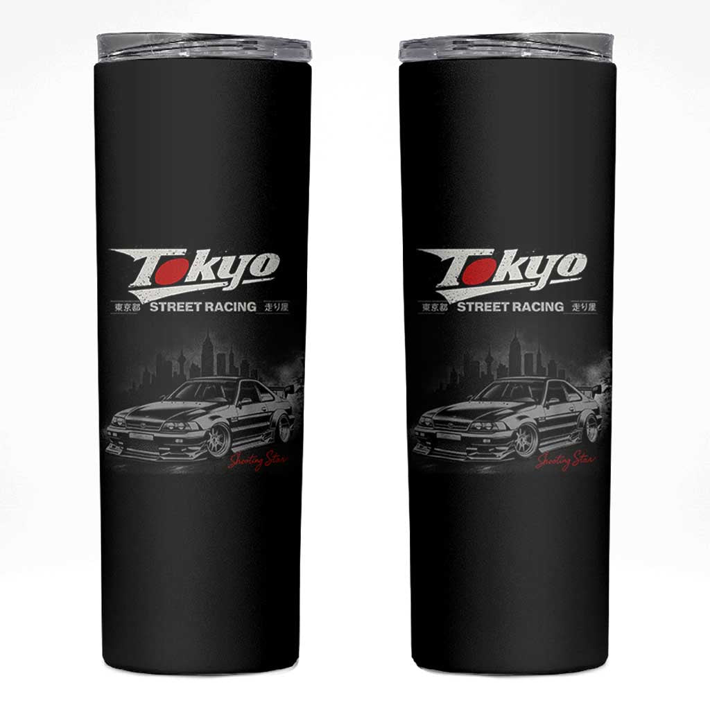Retro JDM Drift Car Skinny Tumbler Japanese Tokyo Japan Drifting Race Car - Wonder Print Shop