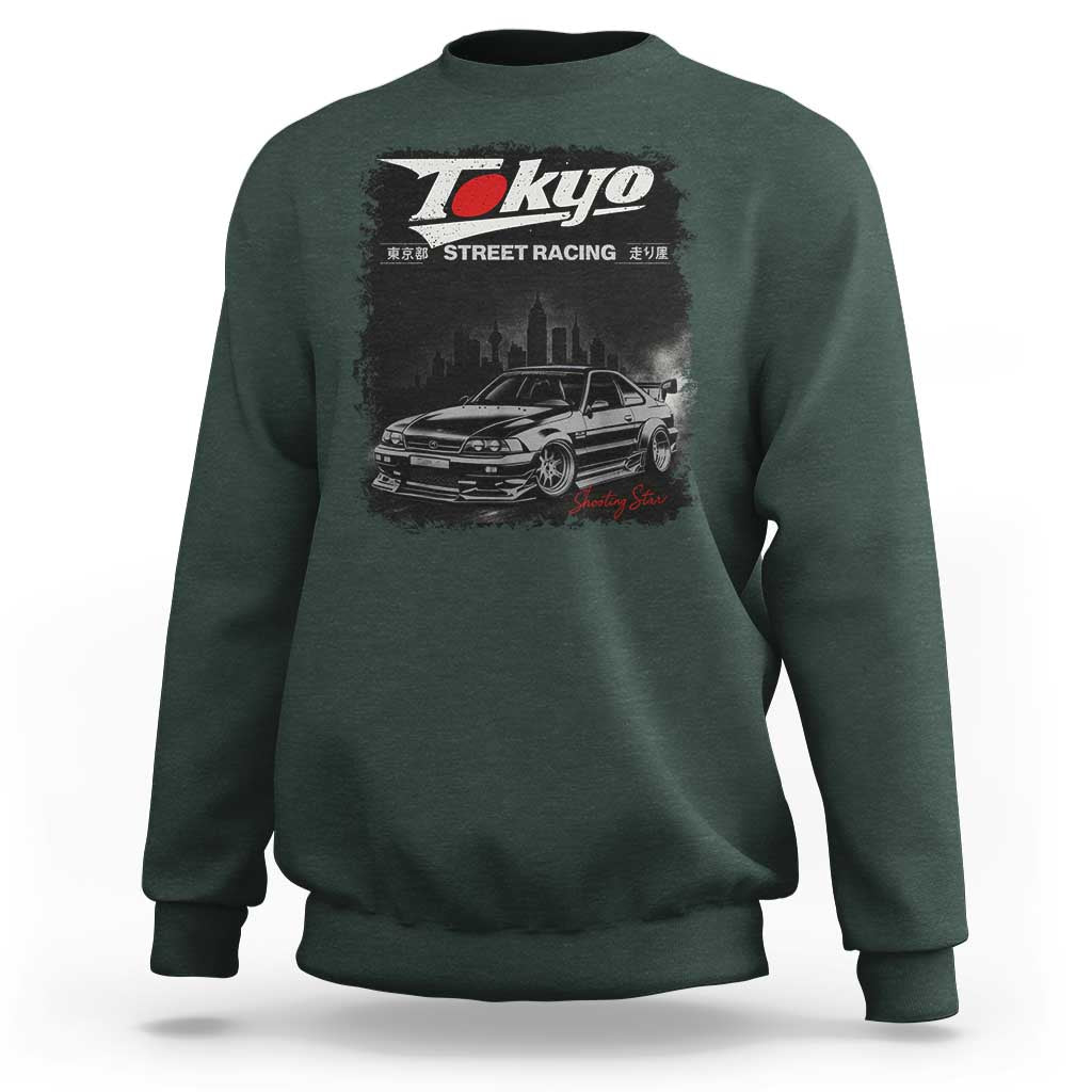 Retro JDM Drift Car Sweatshirt Japanese Tokyo Japan Drifting Race Car - Wonder Print Shop