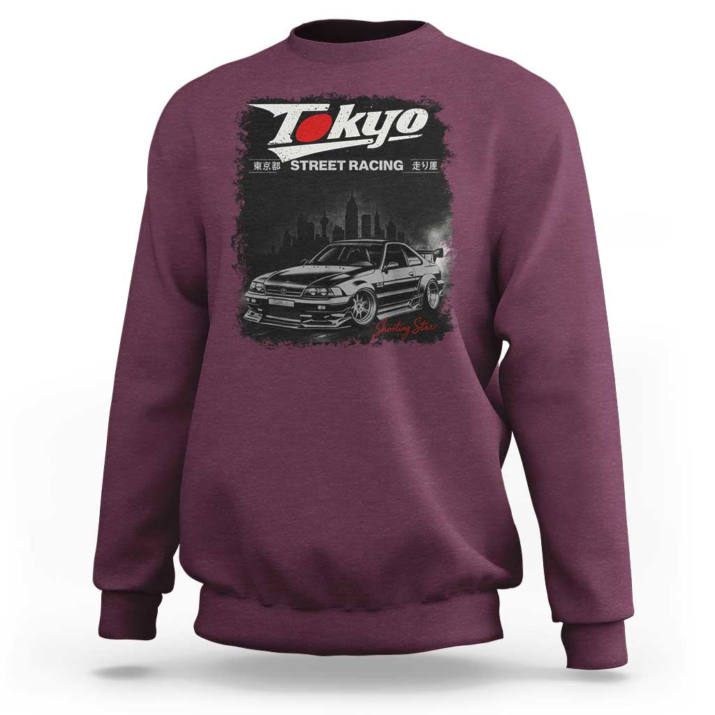 Retro JDM Drift Car Sweatshirt Japanese Tokyo Japan Drifting Race Car - Wonder Print Shop