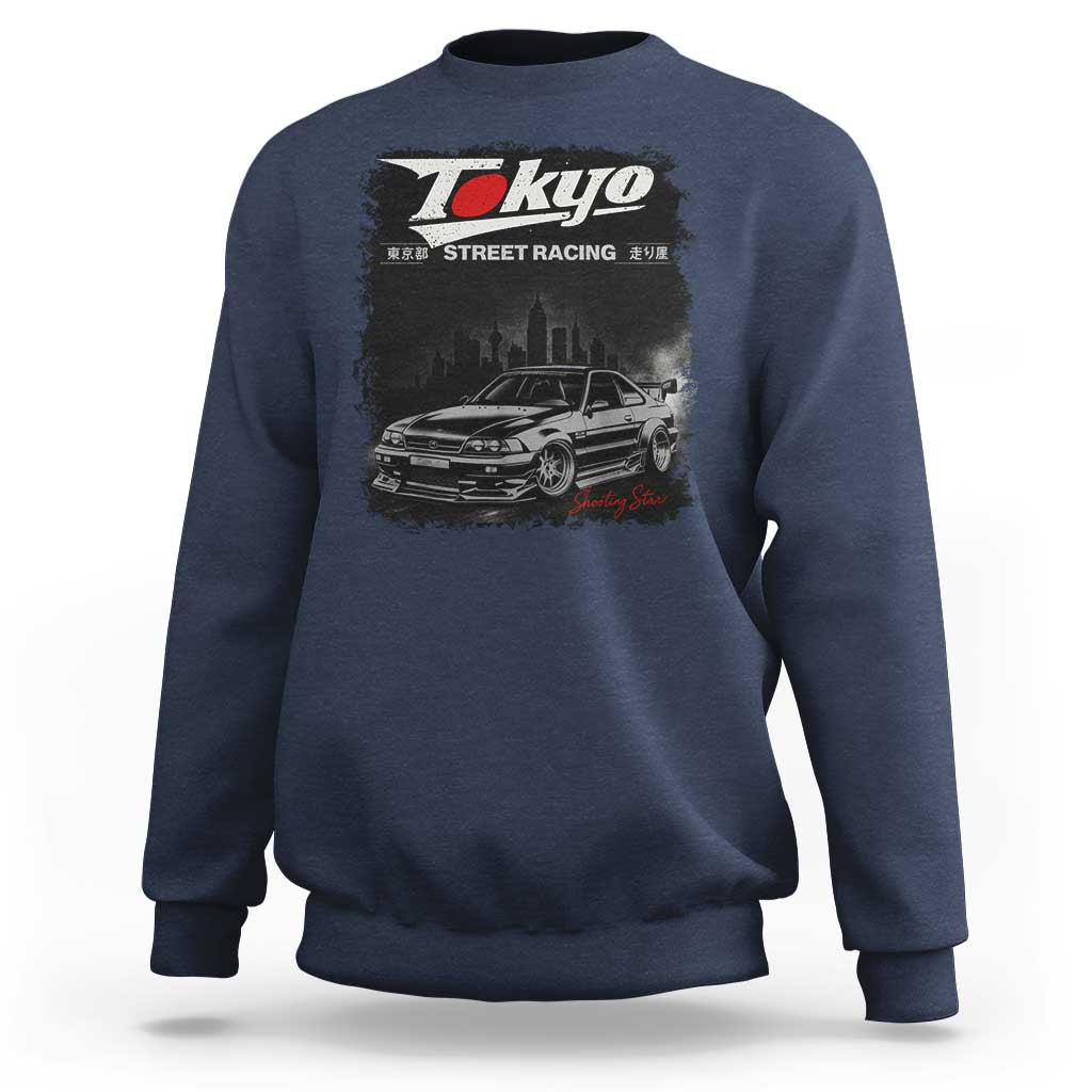 Retro JDM Drift Car Sweatshirt Japanese Tokyo Japan Drifting Race Car - Wonder Print Shop