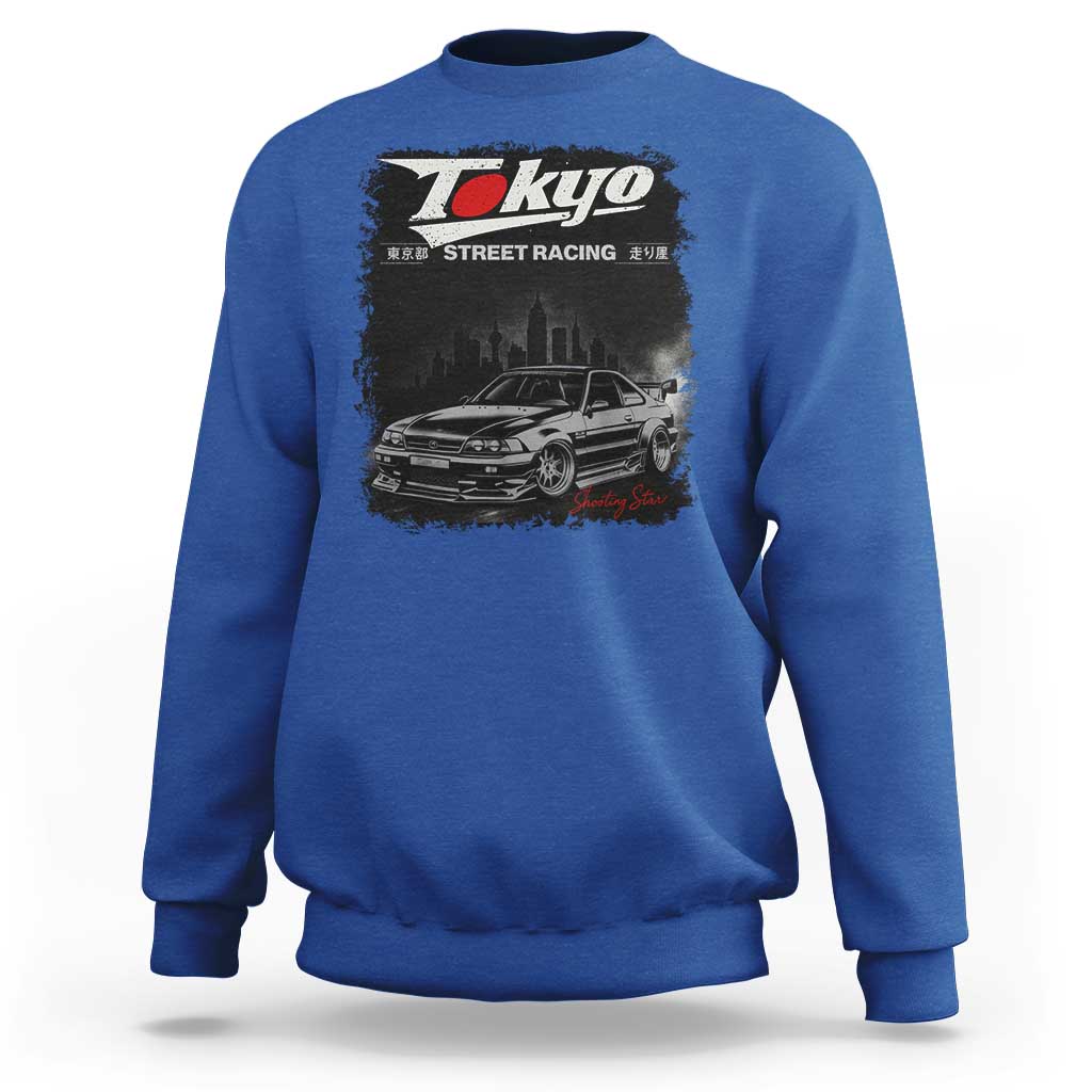 Retro JDM Drift Car Sweatshirt Japanese Tokyo Japan Drifting Race Car - Wonder Print Shop