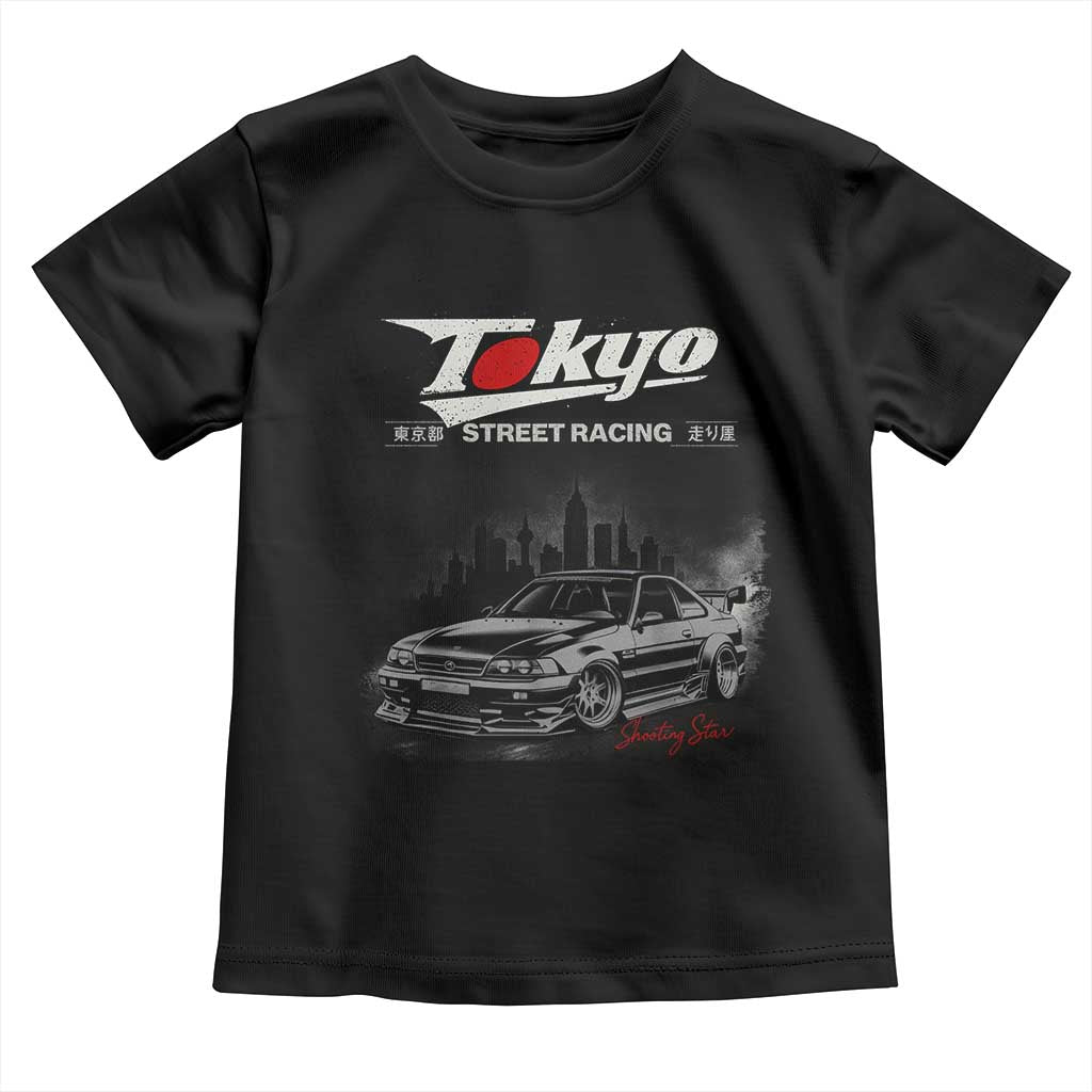 Retro JDM Drift Car Toddler T Shirt Japanese Tokyo Japan Drifting Race Car - Wonder Print Shop