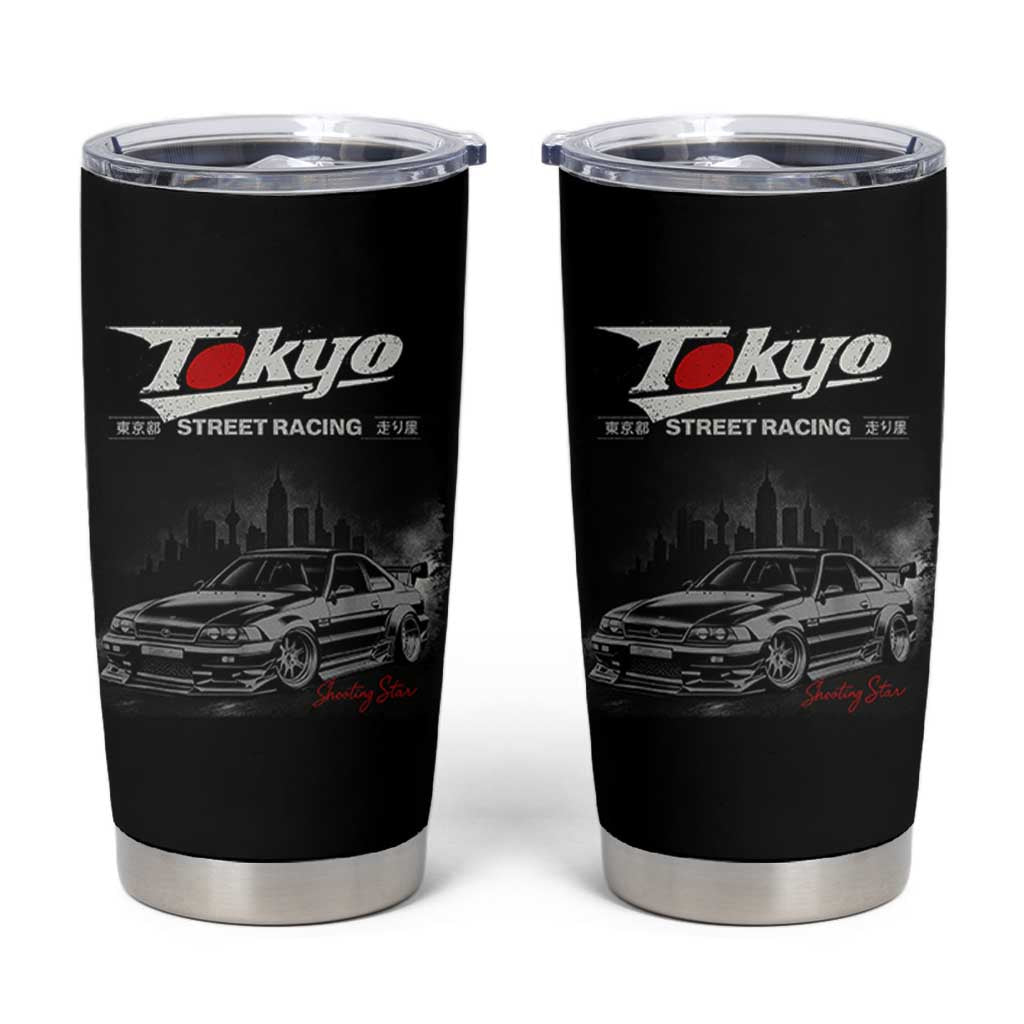 Retro JDM Drift Car Tumbler Cup Japanese Tokyo Japan Drifting Race Car - Wonder Print Shop