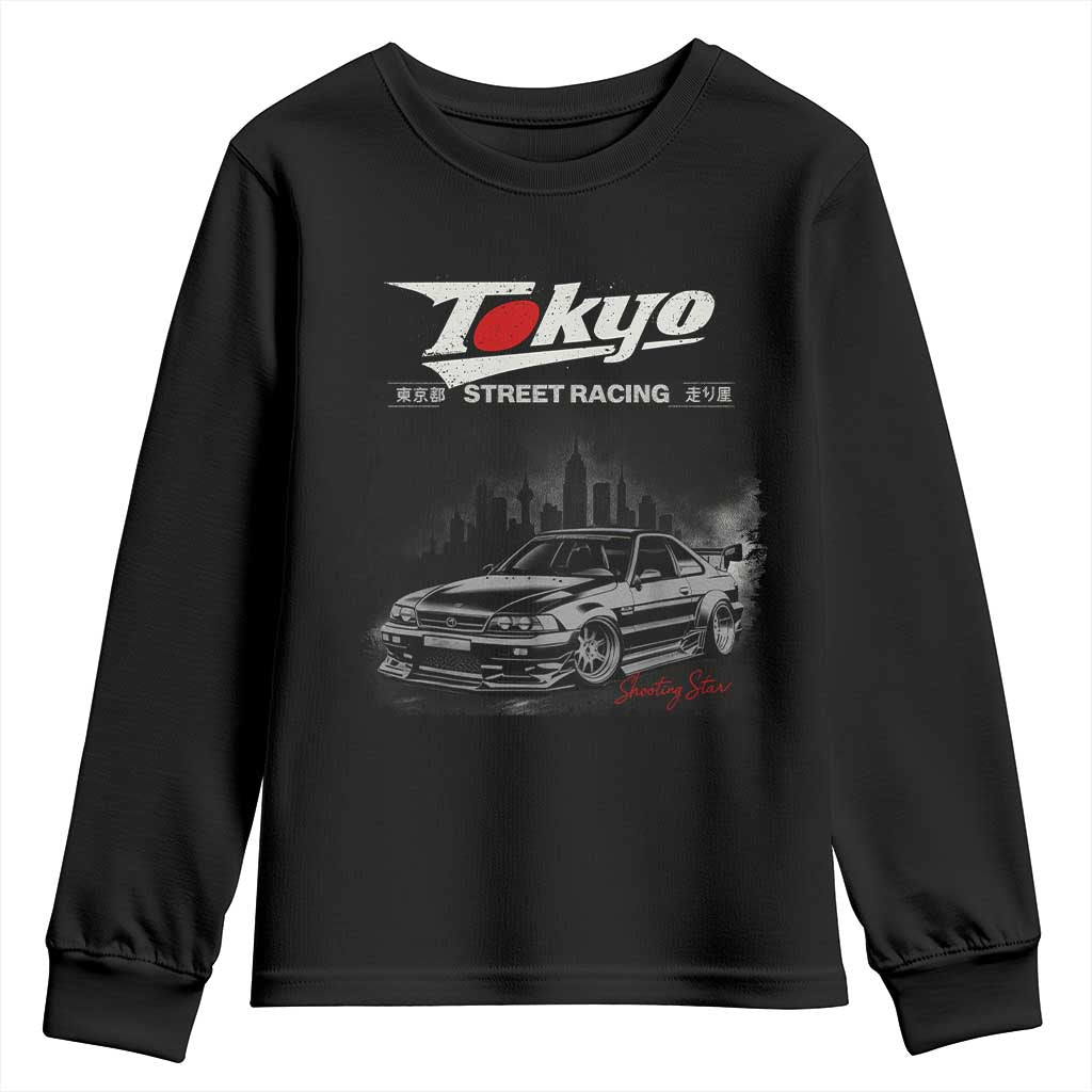 Retro JDM Drift Car Youth Sweatshirt Japanese Tokyo Japan Drifting Race Car - Wonder Print Shop