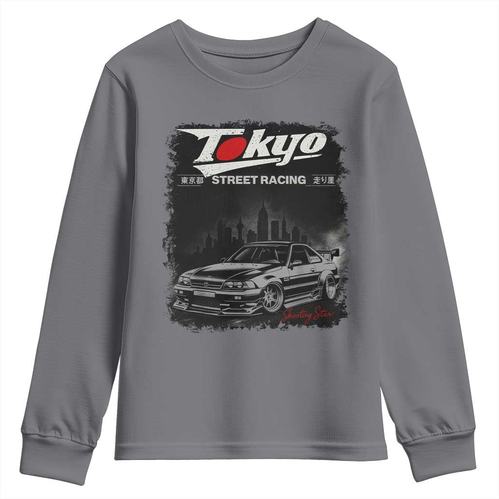 Retro JDM Drift Car Youth Sweatshirt Japanese Tokyo Japan Drifting Race Car - Wonder Print Shop
