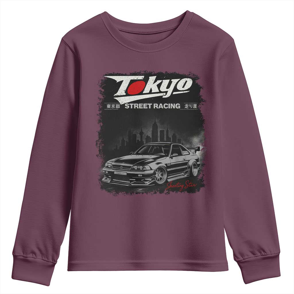 Retro JDM Drift Car Youth Sweatshirt Japanese Tokyo Japan Drifting Race Car - Wonder Print Shop