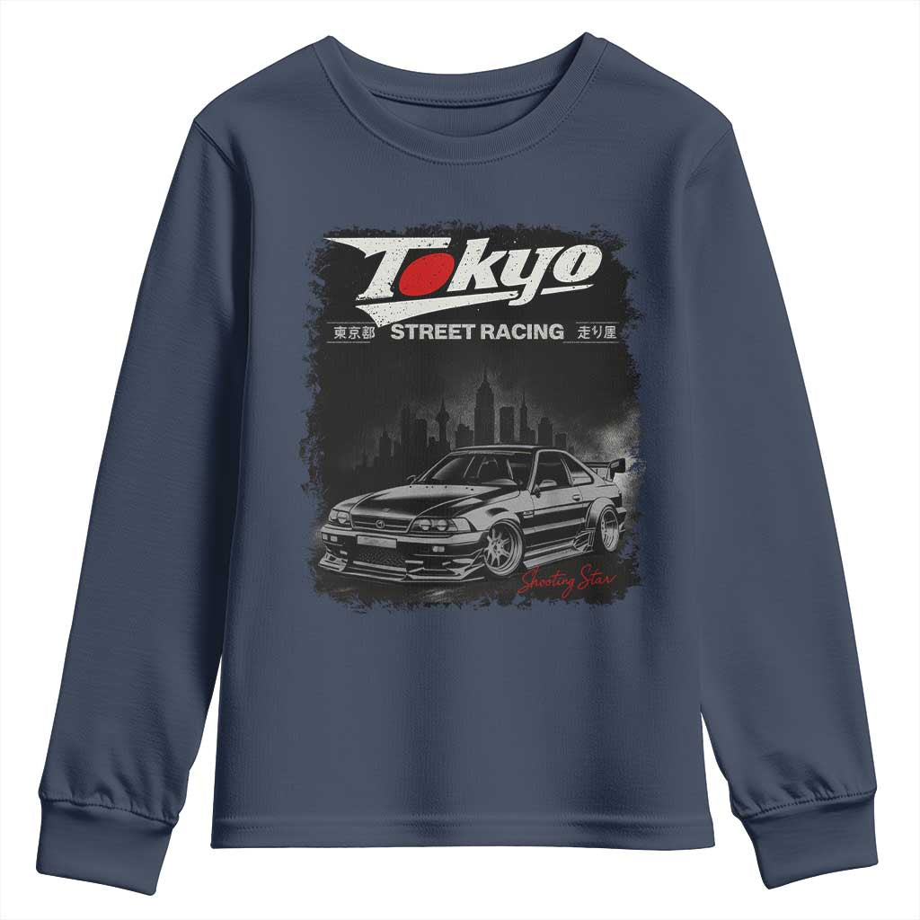 Retro JDM Drift Car Youth Sweatshirt Japanese Tokyo Japan Drifting Race Car - Wonder Print Shop