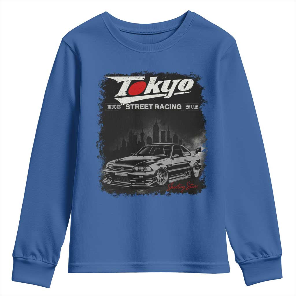 Retro JDM Drift Car Youth Sweatshirt Japanese Tokyo Japan Drifting Race Car - Wonder Print Shop