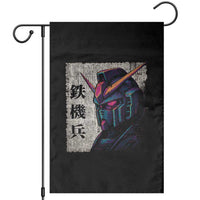 Japanese Mecha Robot Garden Flag Samurai Inspired Futuristic Kanji Design