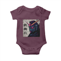 Japanese Mecha Robot Baby Onesie Samurai Inspired Futuristic Kanji Design