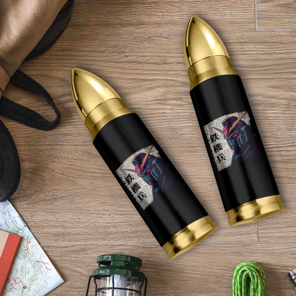 Japanese Mecha Robot Bullet Tumbler Samurai Inspired Futuristic Kanji Design