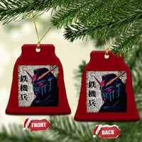 Japanese Mecha Robot Ceramic Ornament Samurai Inspired Futuristic Kanji Design