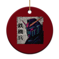 Japanese Mecha Robot Ceramic Ornament Samurai Inspired Futuristic Kanji Design
