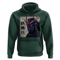 Japanese Mecha Robot Hoodie Samurai Inspired Futuristic Kanji Design