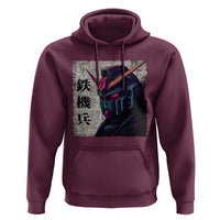 Japanese Mecha Robot Hoodie Samurai Inspired Futuristic Kanji Design